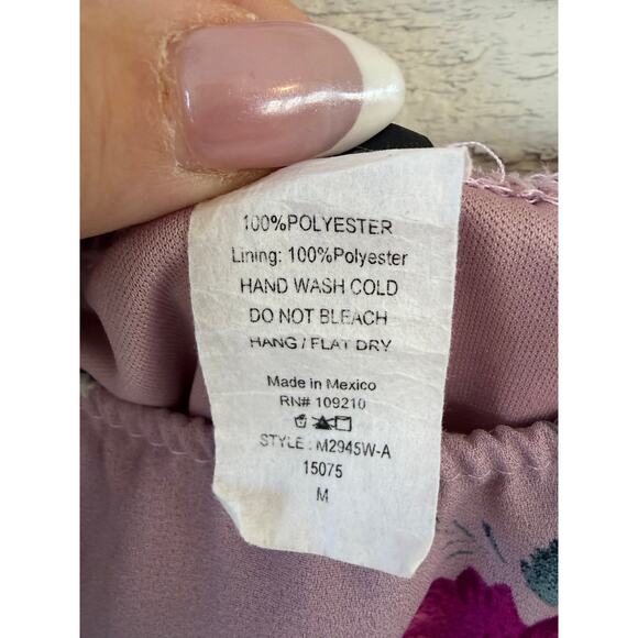 Windsor Mauve Floral Off Shoulder Skater Dress M Boho Romantic - Picture 6 of 6